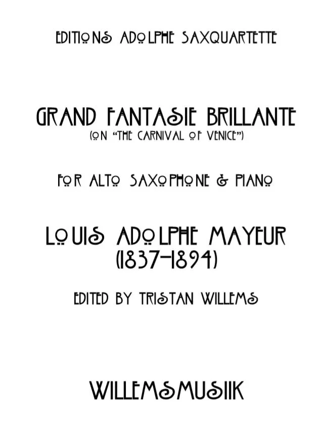 Louis Adolphe Mayeur - Grand Fantasie Brilliante (On “The Carnival of Venice”)