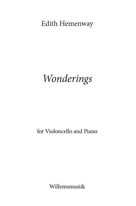 Edith Hemenway - Wonderings
