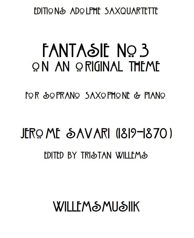 SAVARI - FANTASIE NO 3 - TITLE.JPG