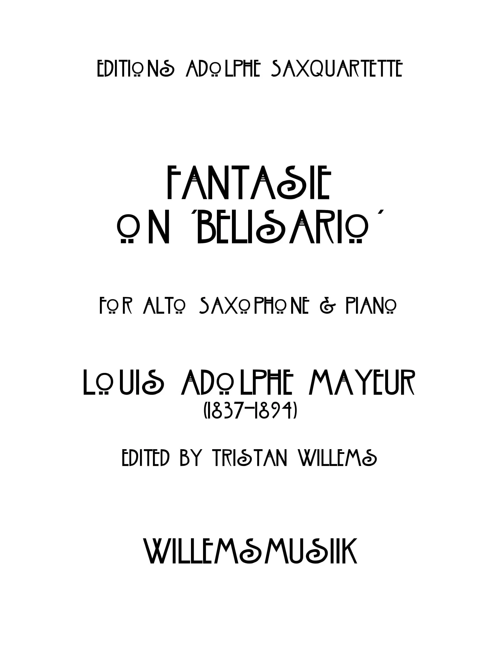 Louis Adolphe Mayeur - Fantasie on Belisario