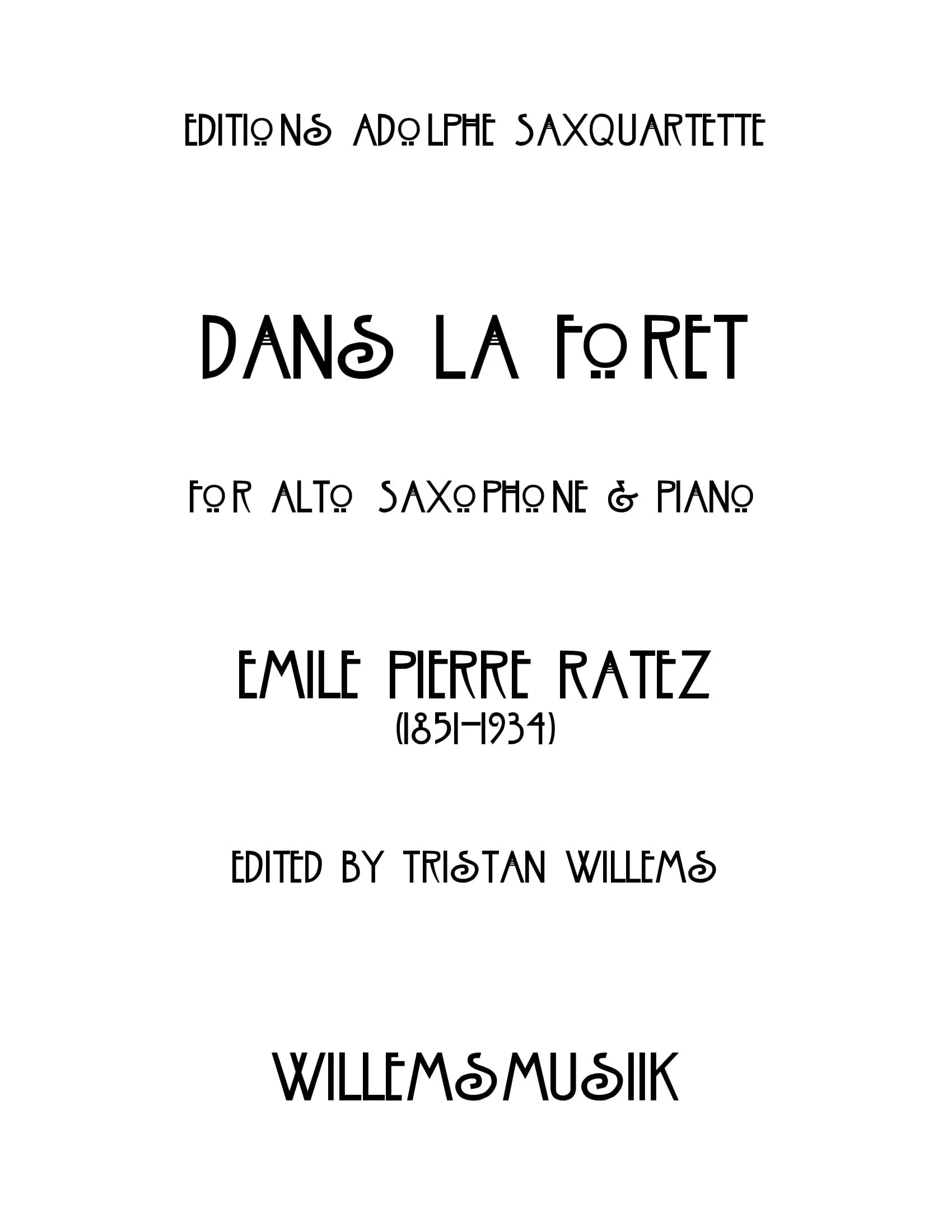 Emile Pierre Ratez - Dans La Forêt (Sax and Piano)