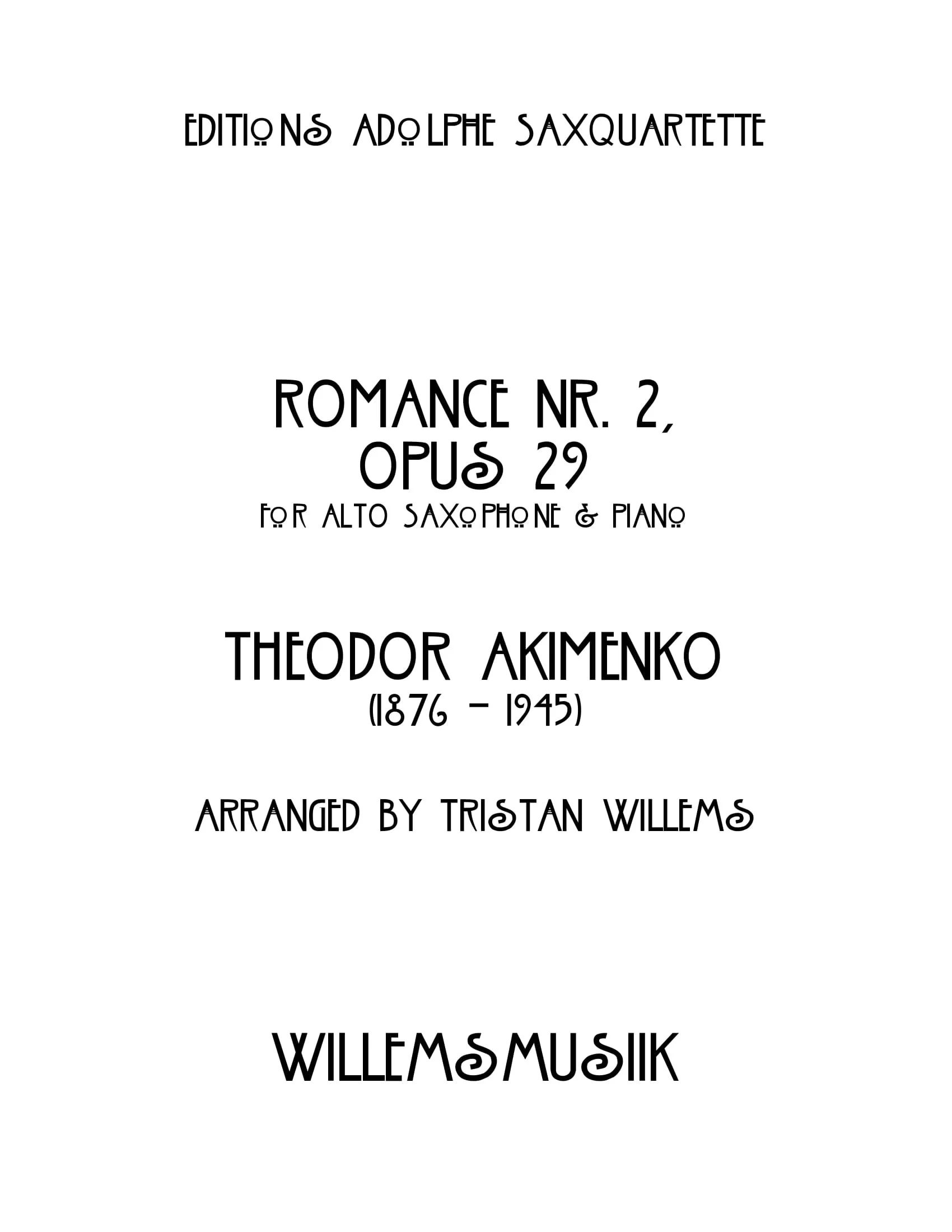 Theodore Akimenko - Romance Nr. 2, Opus 29