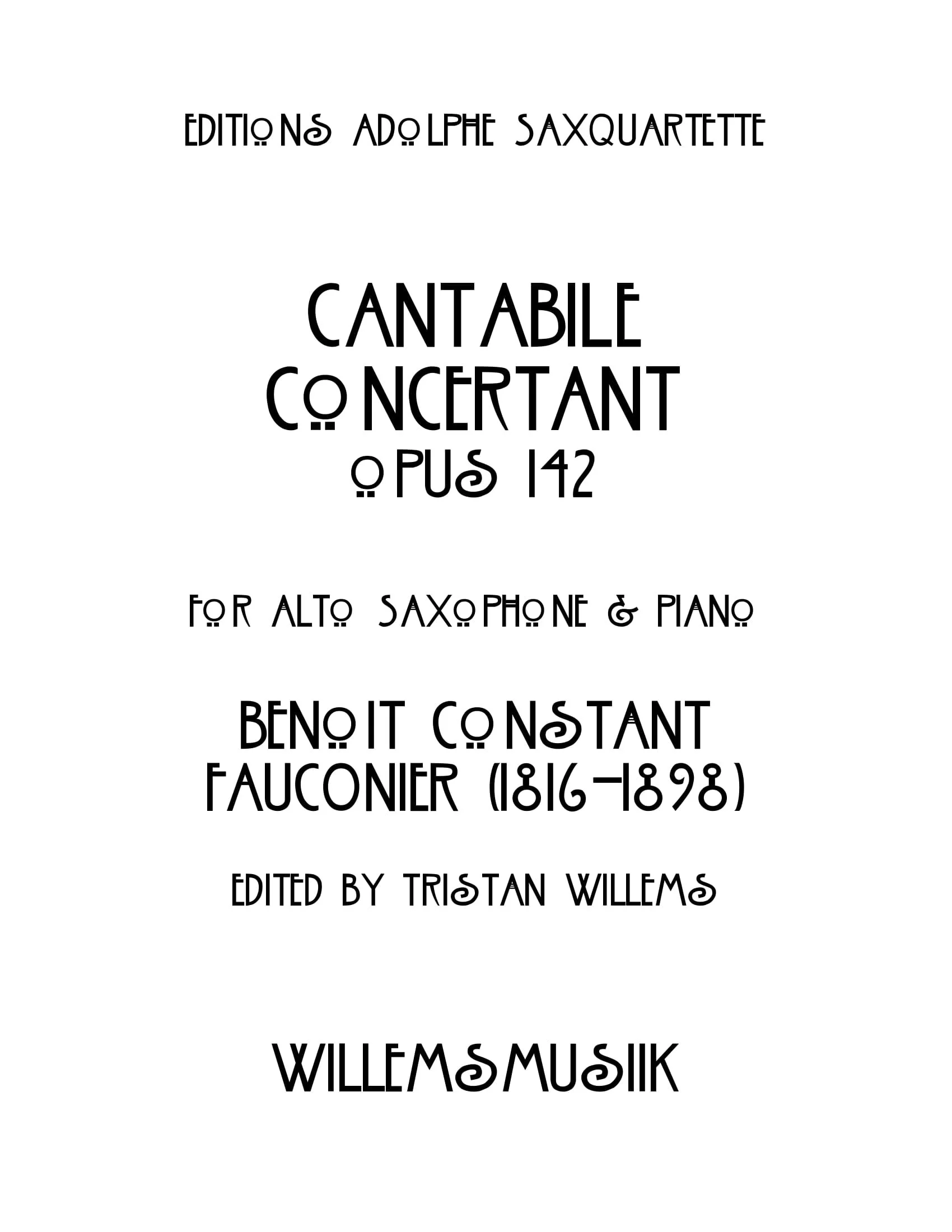 Benoit Constant Fauconier - Cantabile Concertant, Opus 142