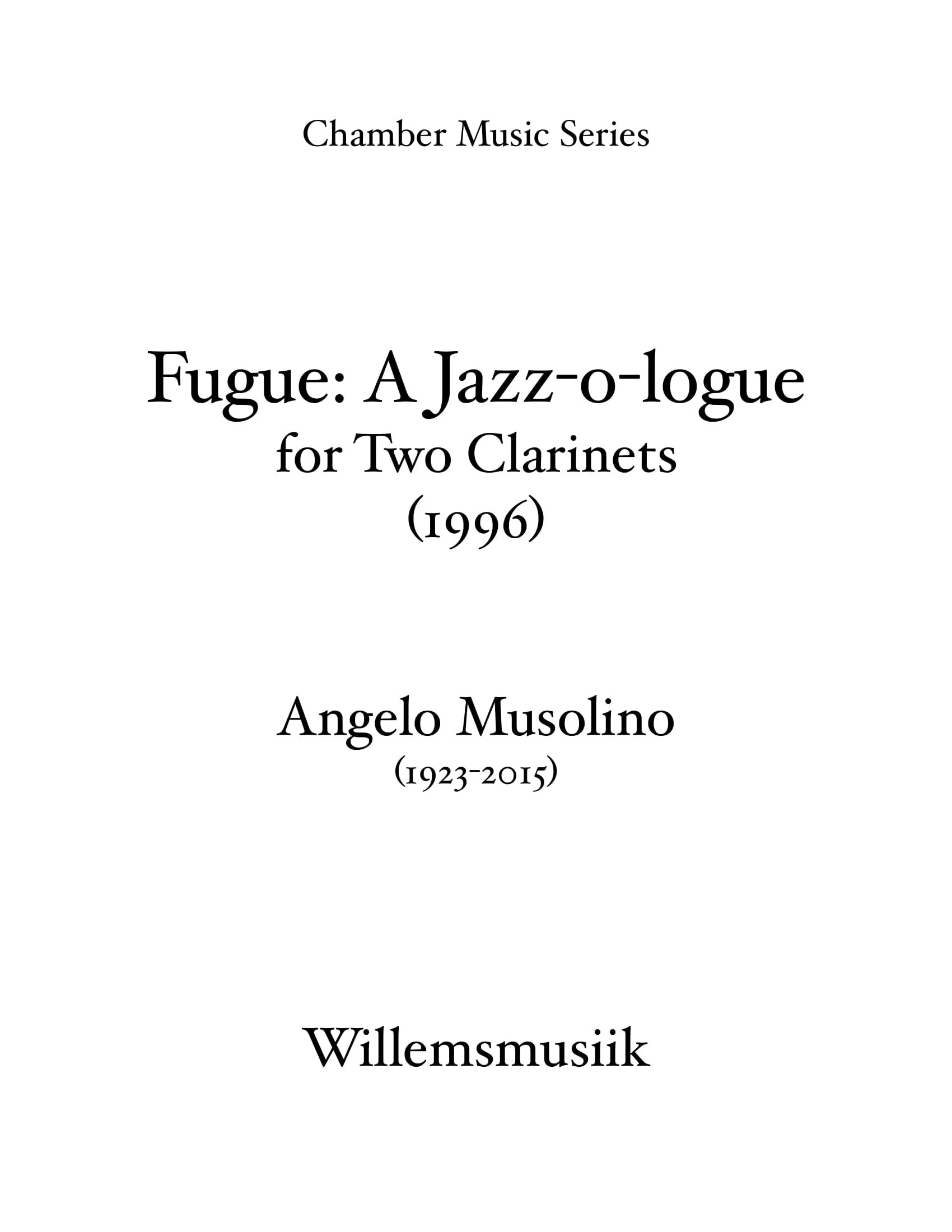 Angelo Musolino - Fugue: A Jazz-o-logue
