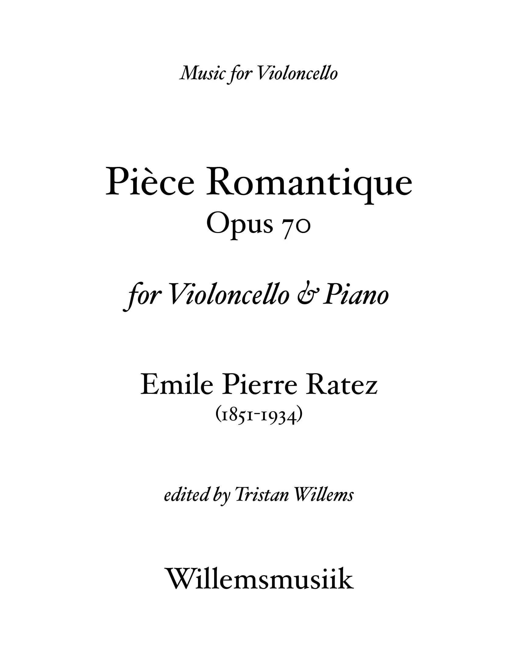 Emile Pierre Ratez - Piece Romantique