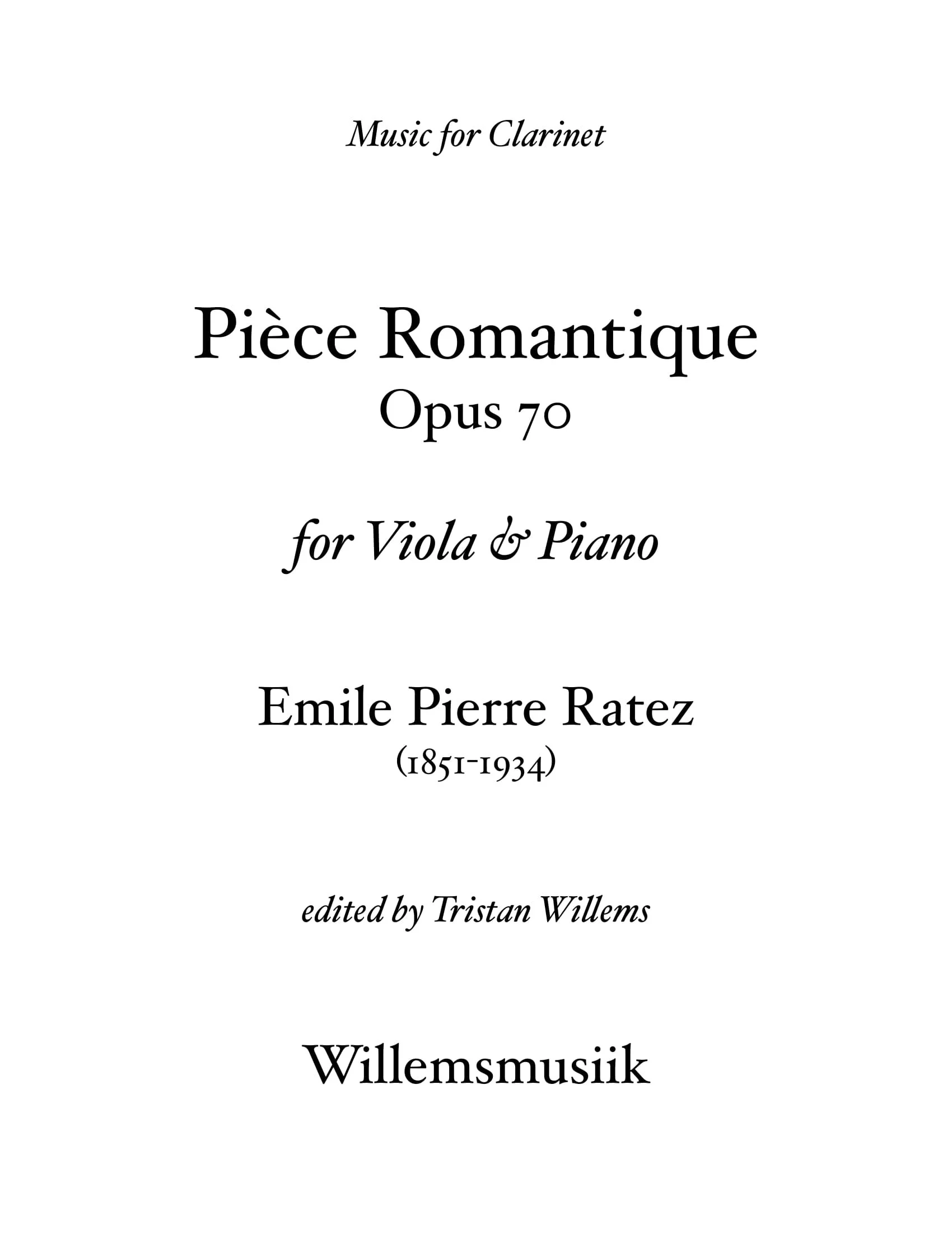 Emile Pierre Ratez - Piece Romantique