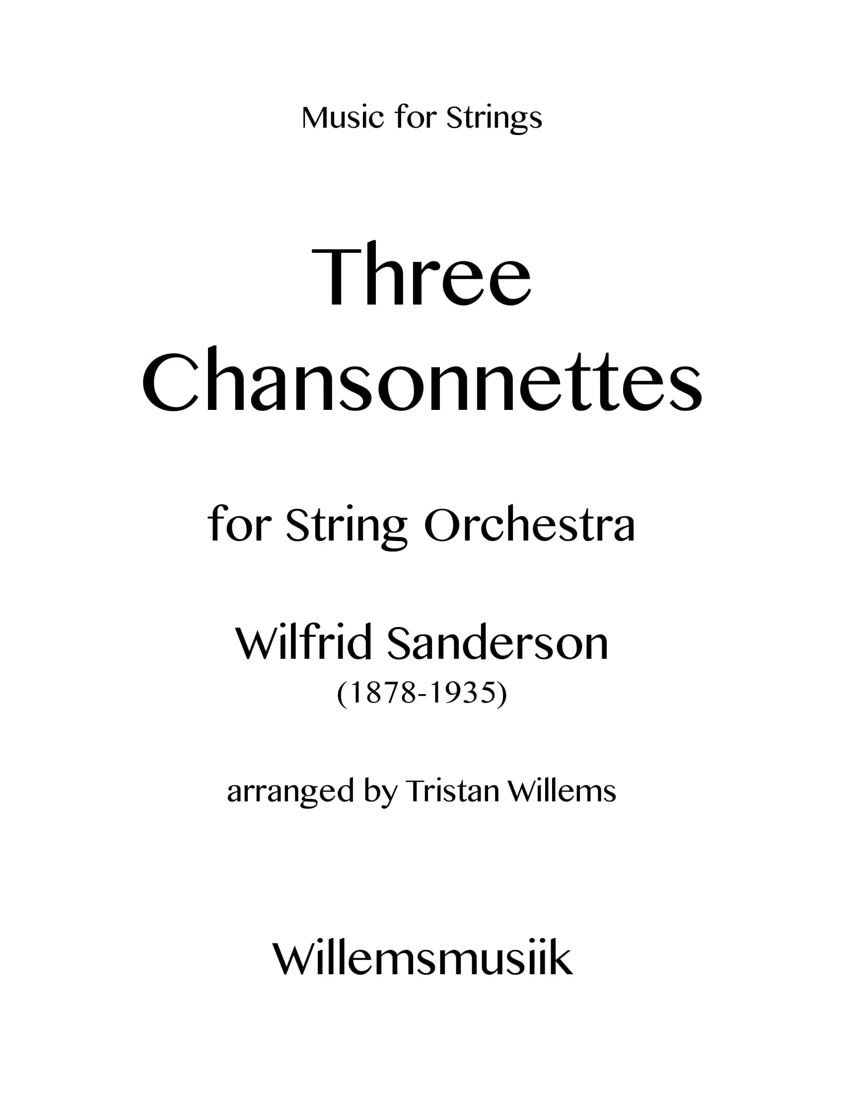 Wilfrid Sanderson - Three Chansonnettes