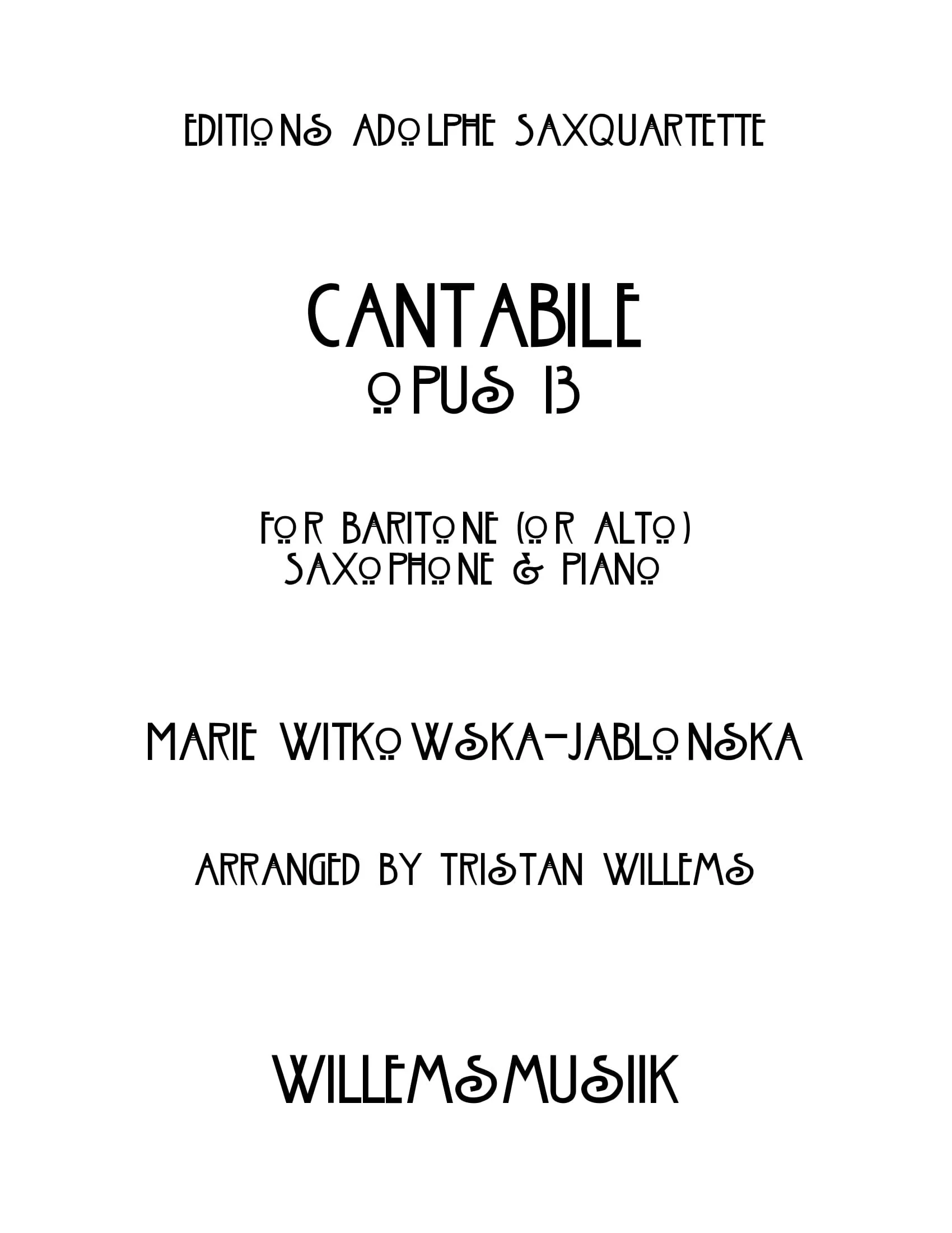 Marie Witkowska-Jablonska - Cantabile, Opus 13