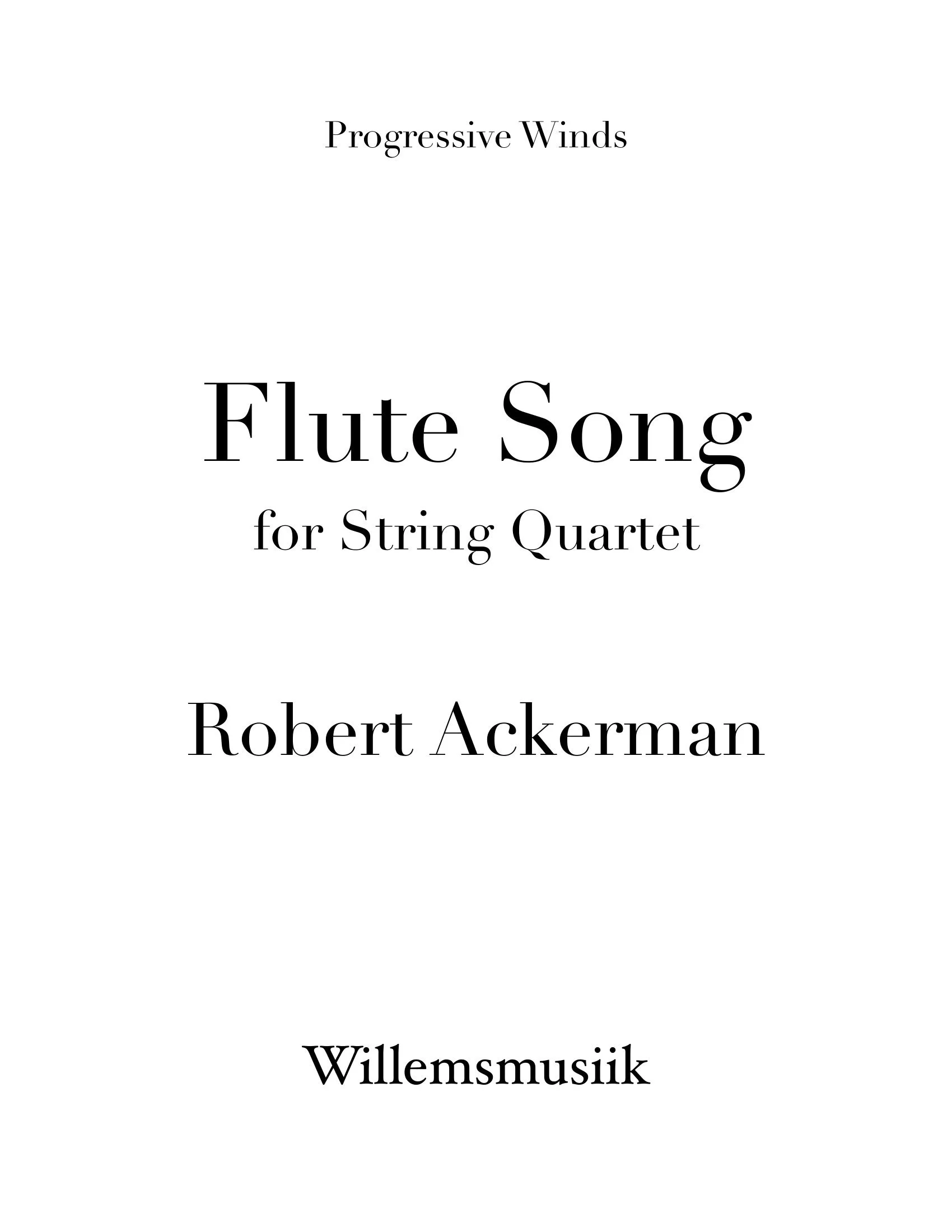 Ackerman - Flute Song for String Quartet