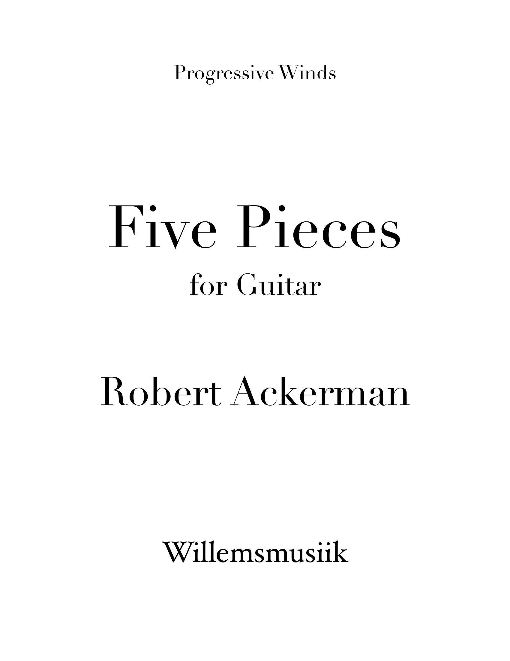 Ackerman - Five Pieces for Guitar Solo