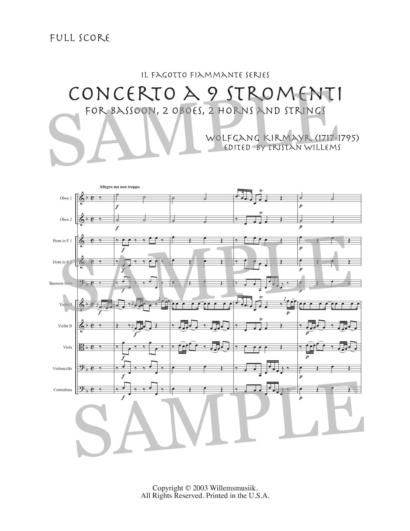 Wolfgang Kirmayr - Concerto a 9 stromenti