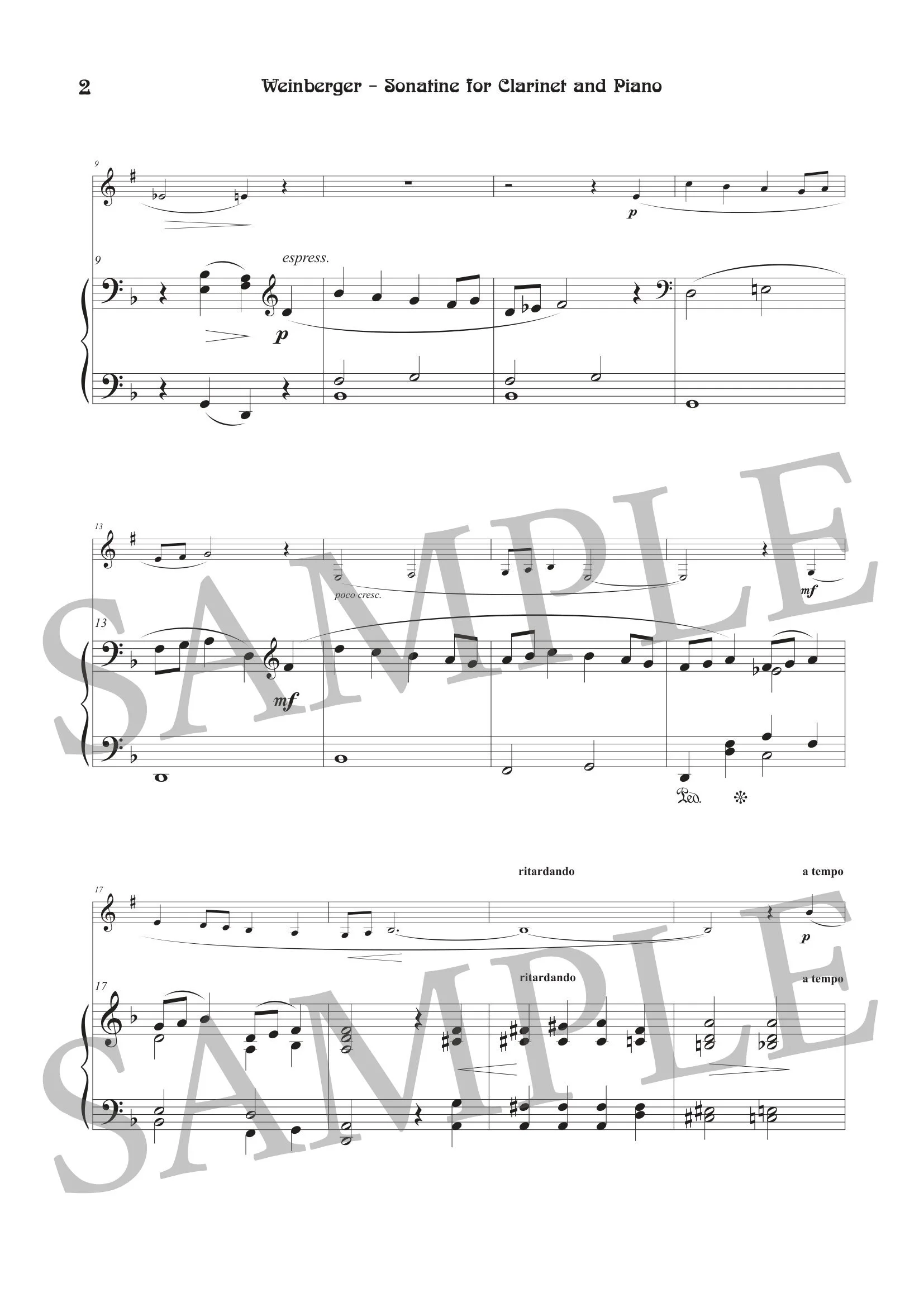 WEINBERGER - SONATINE FOR CLARINET - SCORE SAMPLE-2.jpg