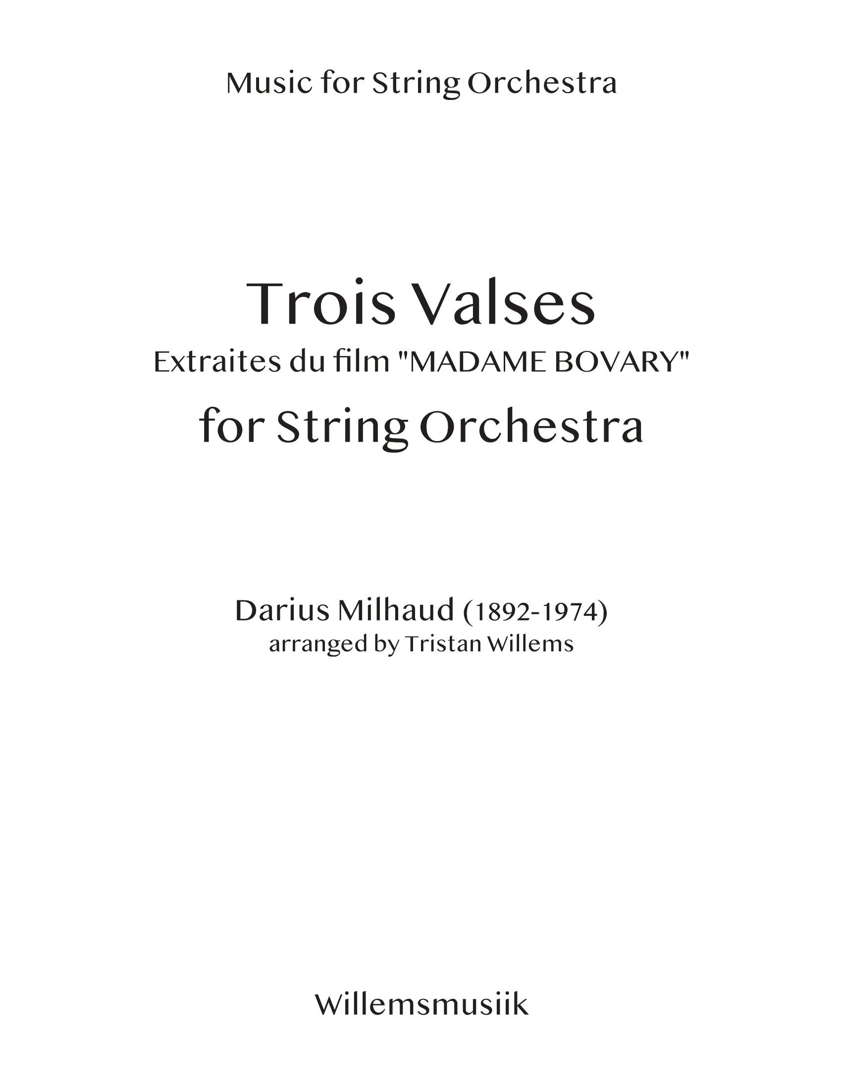 Darius Milhaud - Trois Valses