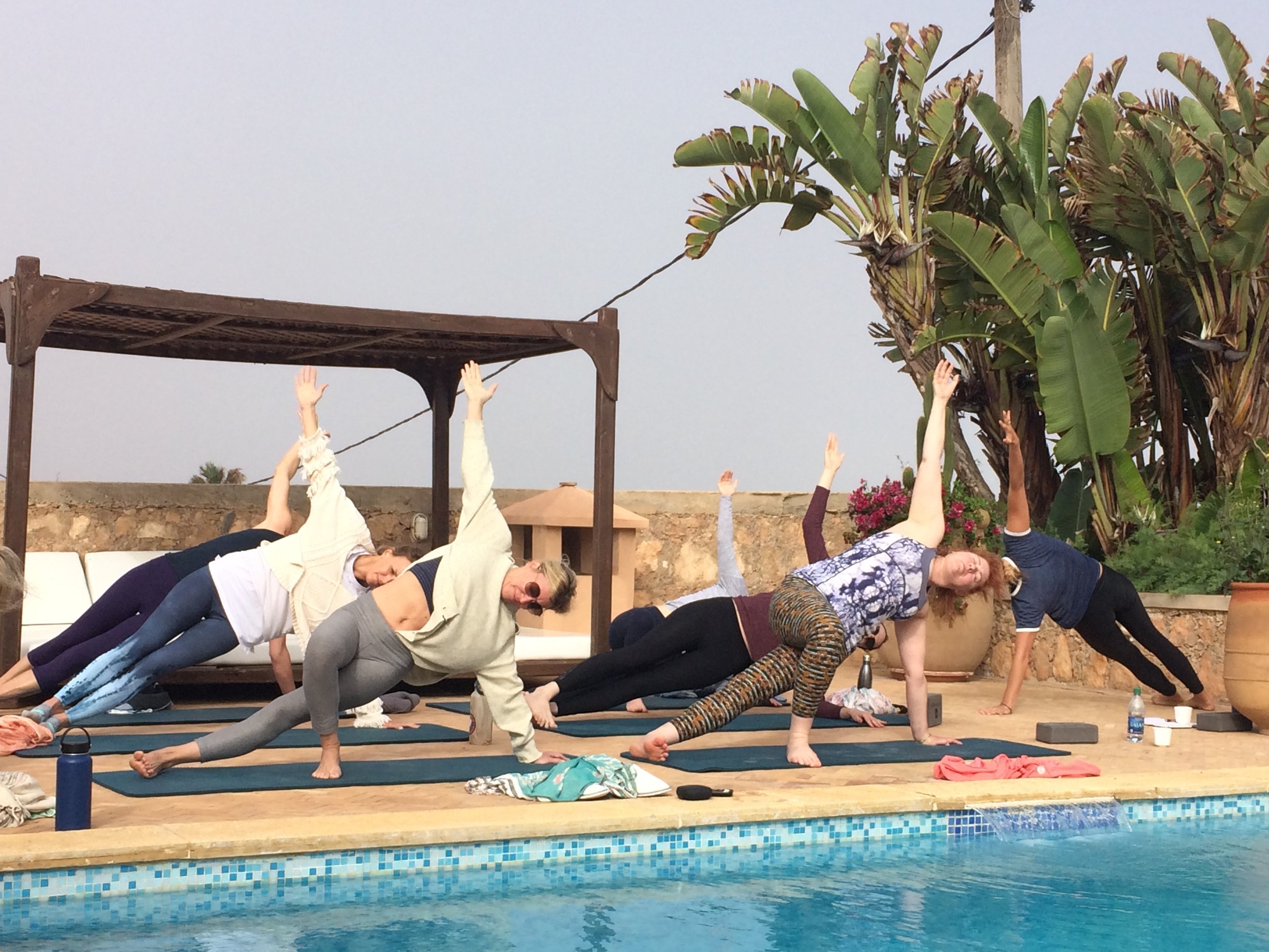 Morning ritual: Yoga followed by a sumptuous Moroccan style breakfast of crepes and fresh orange juice