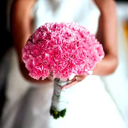 Classic Carnation Wedding Bouquet $85