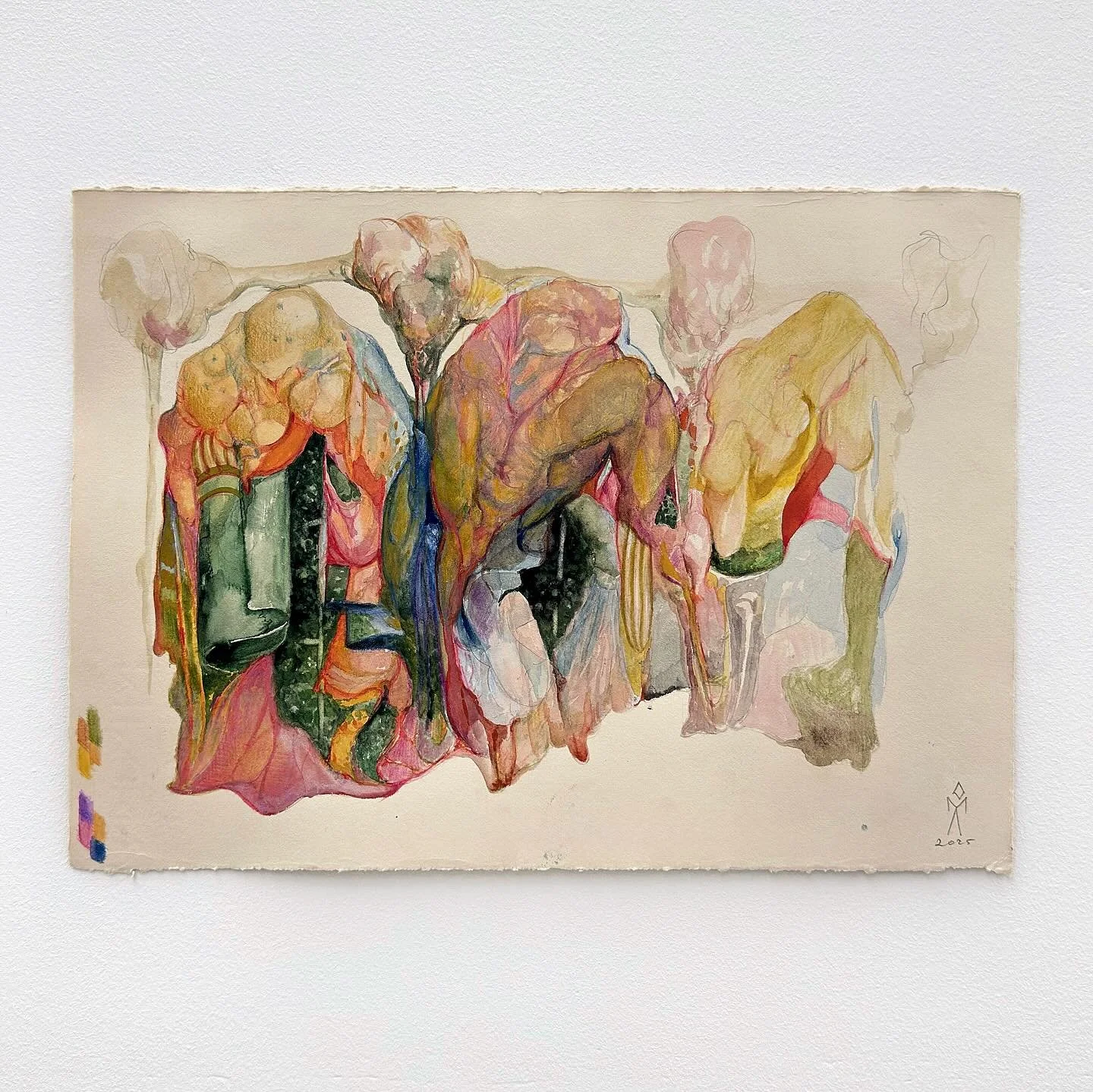 Study for &lsquo;A deposition in flesh&rsquo;
.
Watercolor on paper 
2025
.
n o t e s f r o m t h e a n t h r o p o c e n e
.
#existentialism #philosophy #biology #meaningoflife #faith #body #drawing #gozo #marioabela