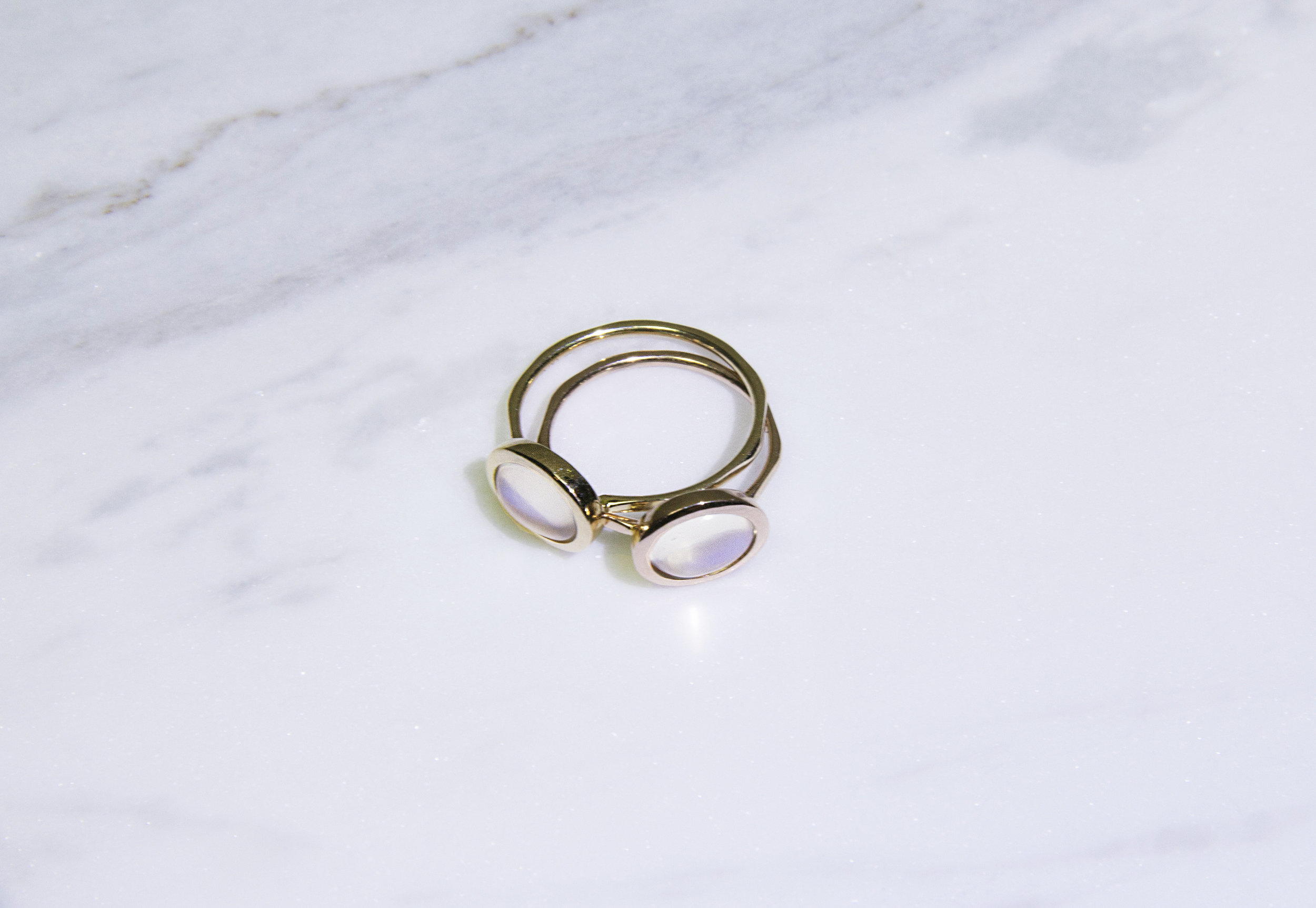 Moonstone stacking rings