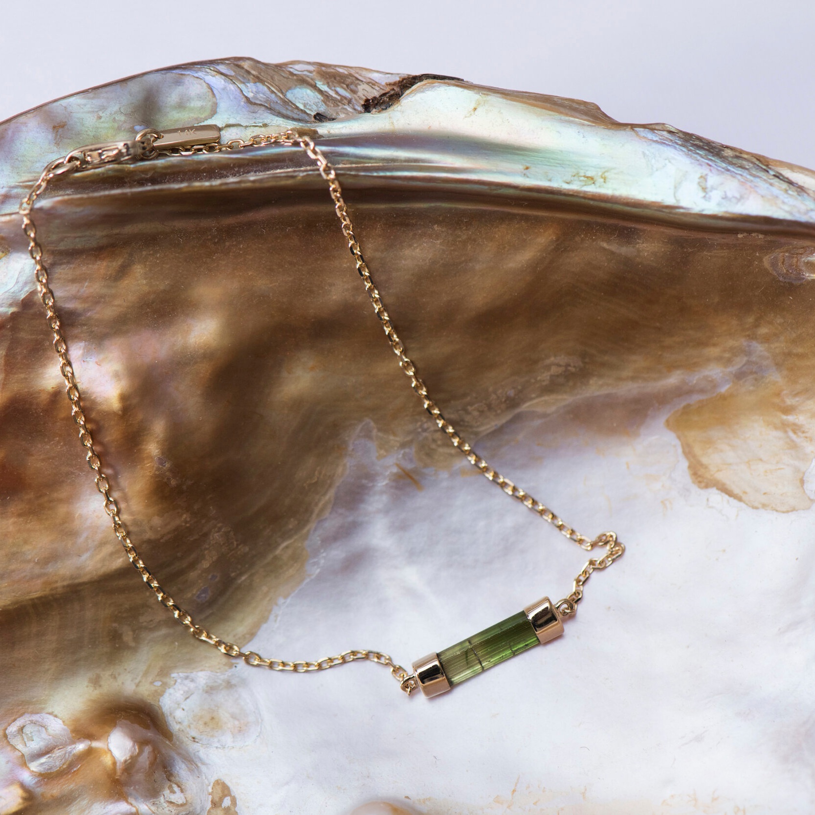 Tourmaline and gold bracelet