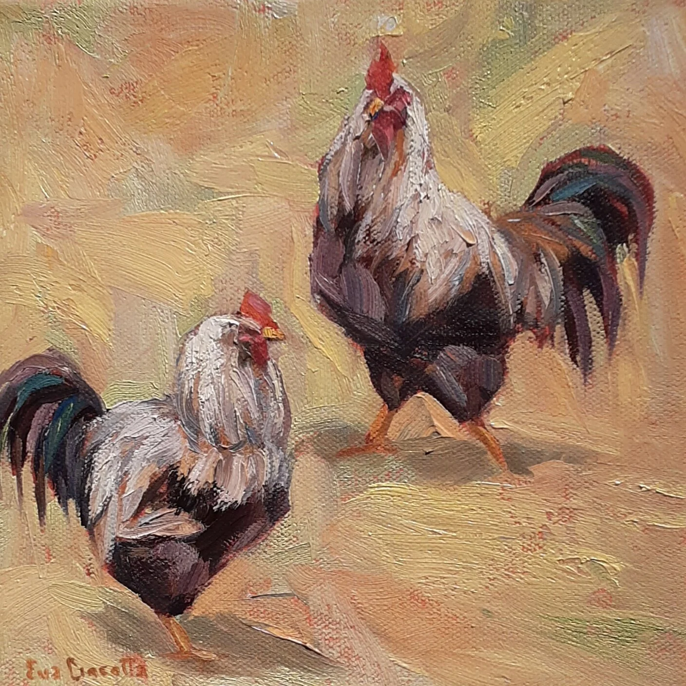 Eva Cincotta – "Two Roosters"