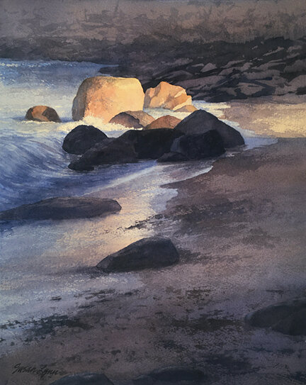 Susan Lynn , R ocks Along the Shore Watercolor, 11 x 14 in. $1,200