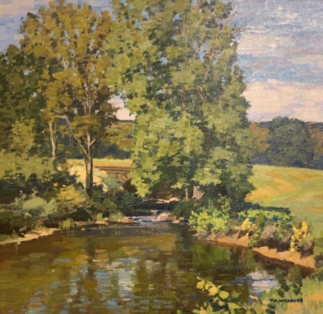 TM Nicholas , Edge of the River, Springtime Oil on Canvas, 18 x 18 in. $5,700 Paul Strisik, NA Memorial Gold Medal & Award for Excellence in Traditional Landscape, Seascape, Still Life or Portrait Painting
