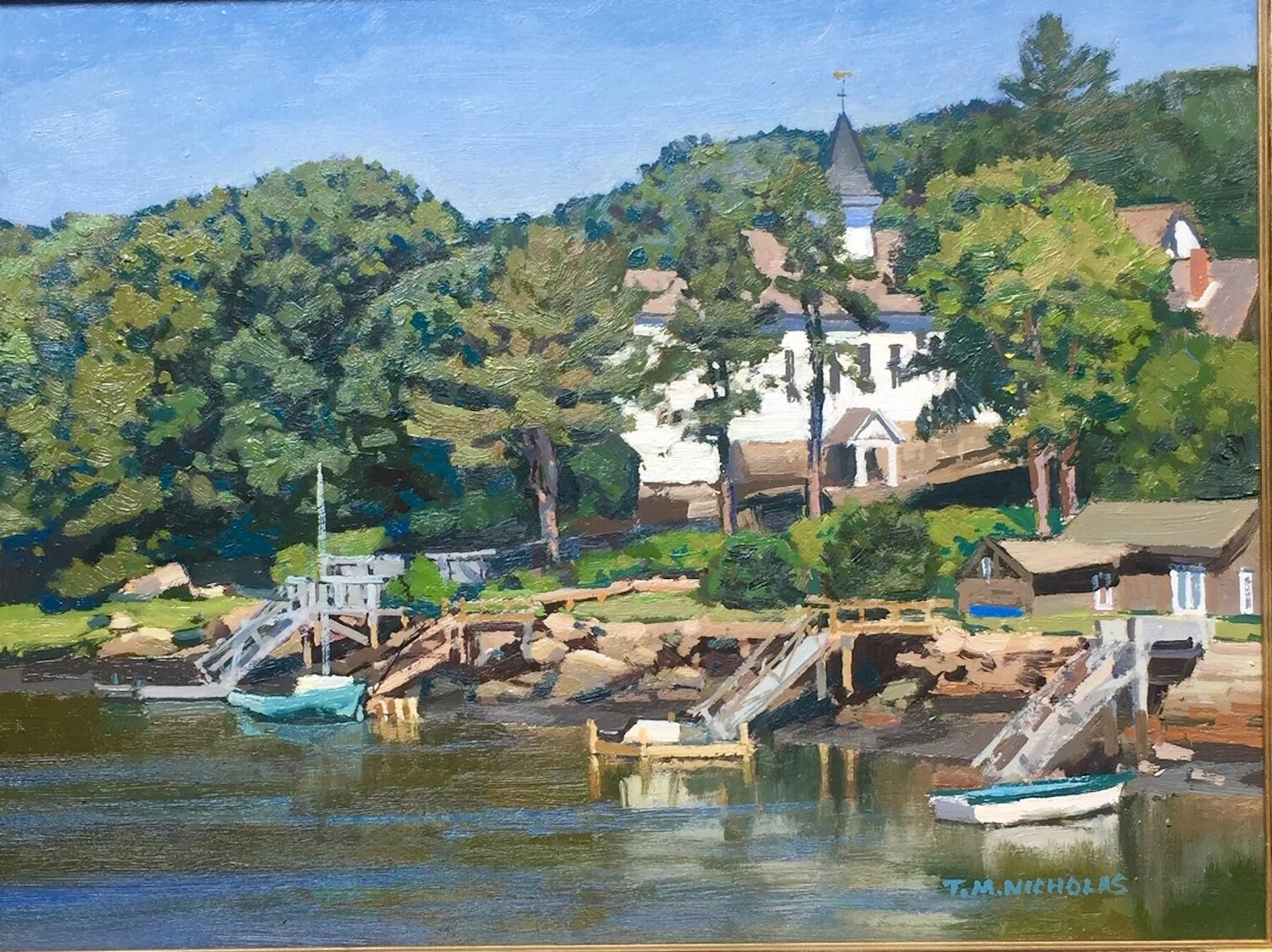   T.M. Nicholas ,  Riverdale view  oil, 12 x 16 in.  $3,400   Hattie &amp; John Wentworth Memorial Award for excellence in graphics, watercolor or oil  