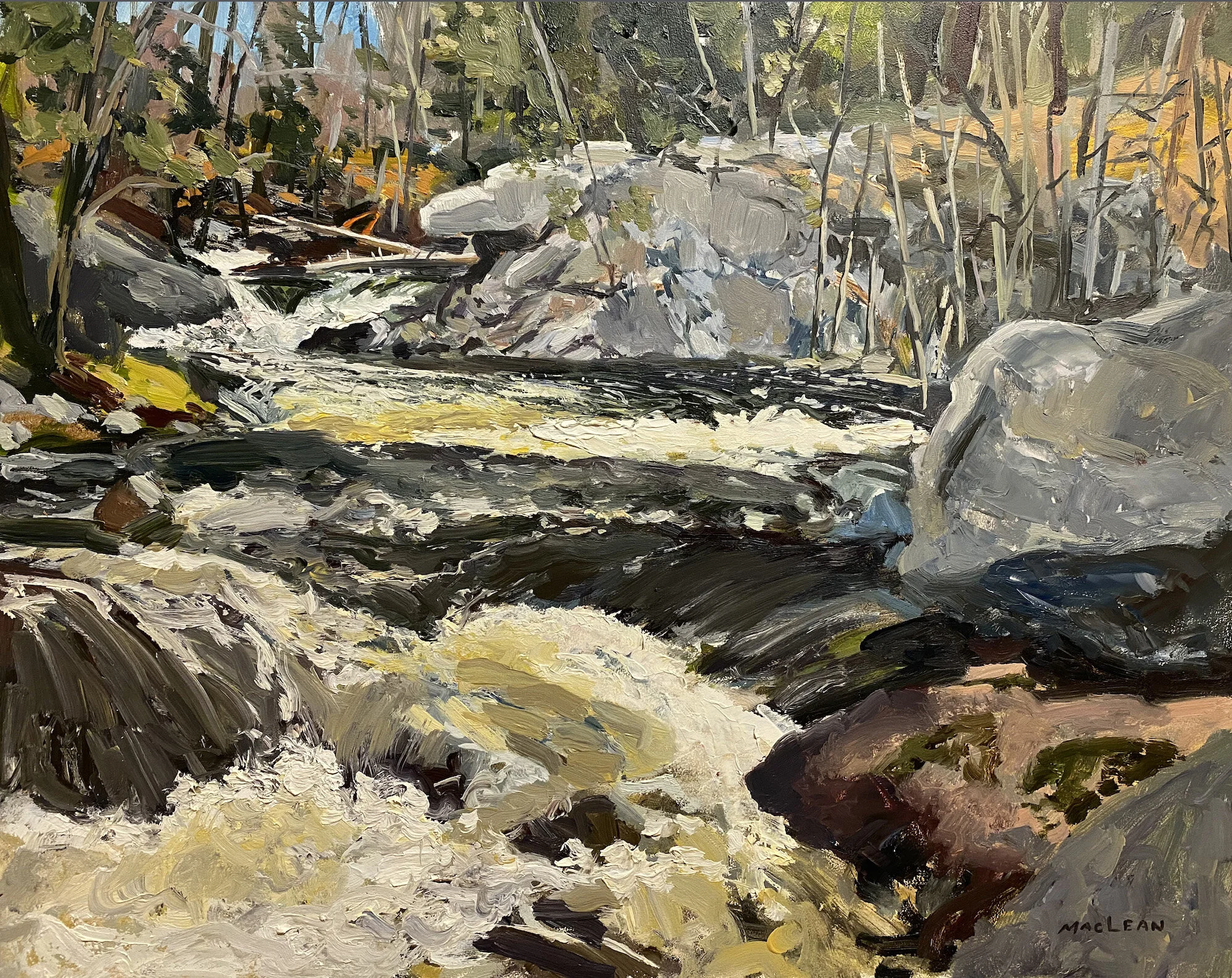 Mike MacLean , Souhegan Splash oil on panel, 16 x 20 in. $800