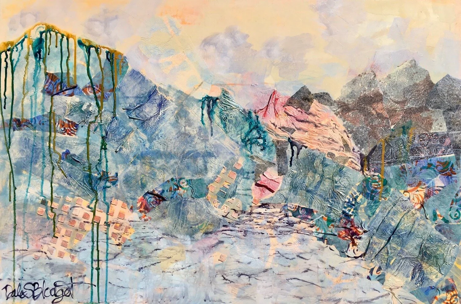 Dale Sherman Blodget , 02/2020 acrylic collage on panel, 24 x 36 in. $2,100