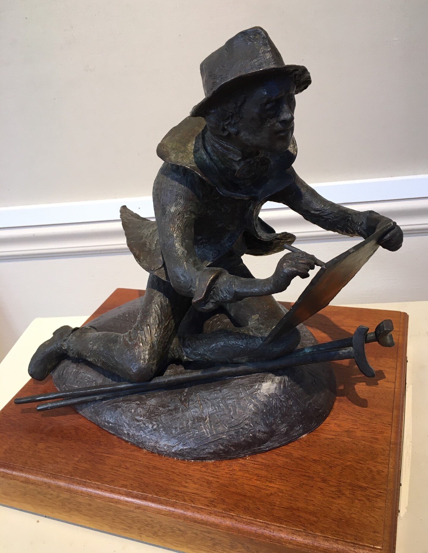Lot 216 - Fitz Hugh Lane Alfred M. Duca (1920-1997) bronze (ed.7/25) 1996, 14h x 14d x 11.25w in., signed excellent, estimate: $3000-6000 (edition number and signature inscribed on sketch pad) (Duca’s fingerprint cast on sketch pad only for ed.
