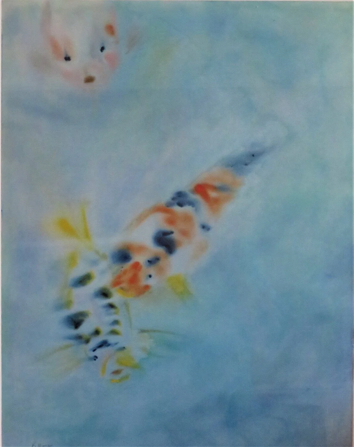   Kathleen Moore ,  Three Koi  watercolor, 22 1/2 x 28 1/4 in.  $425                     