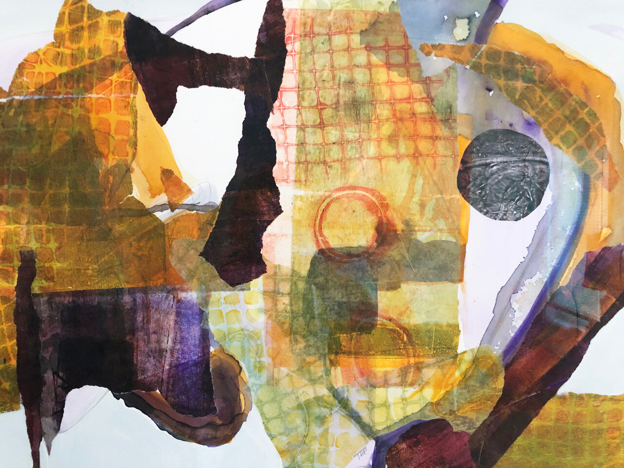 Terry Del Percio-Piemonte , Gold Mine mixed media collage, 27 x 23 in. $1,400