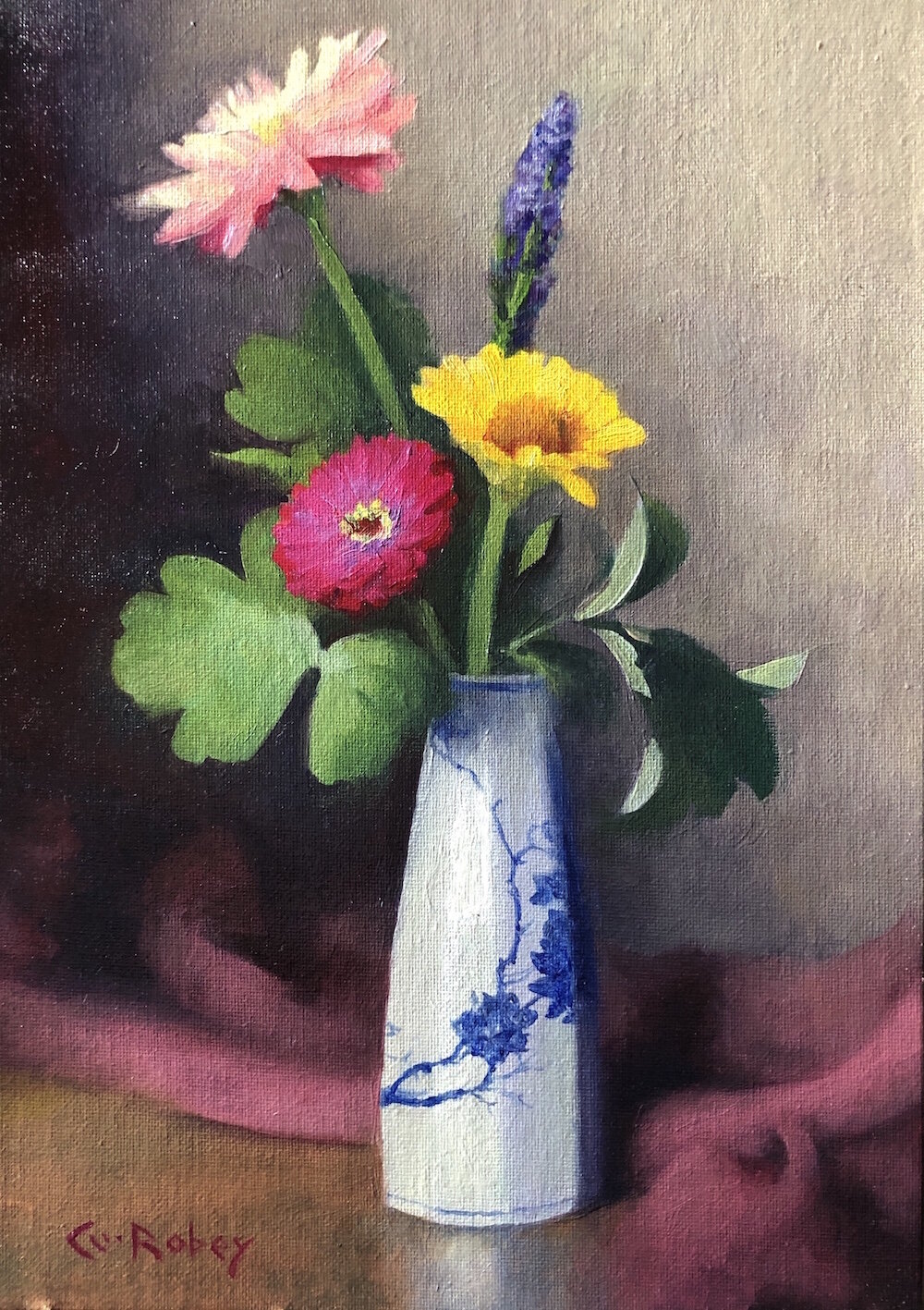 Carol Robey , Japanese Vase oil on linen, 14 x 10 in. $800