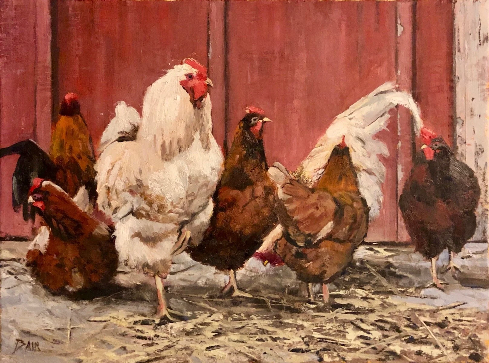 Peter Bain , Foul Play oil on canvas, 12 x 16 in. $725