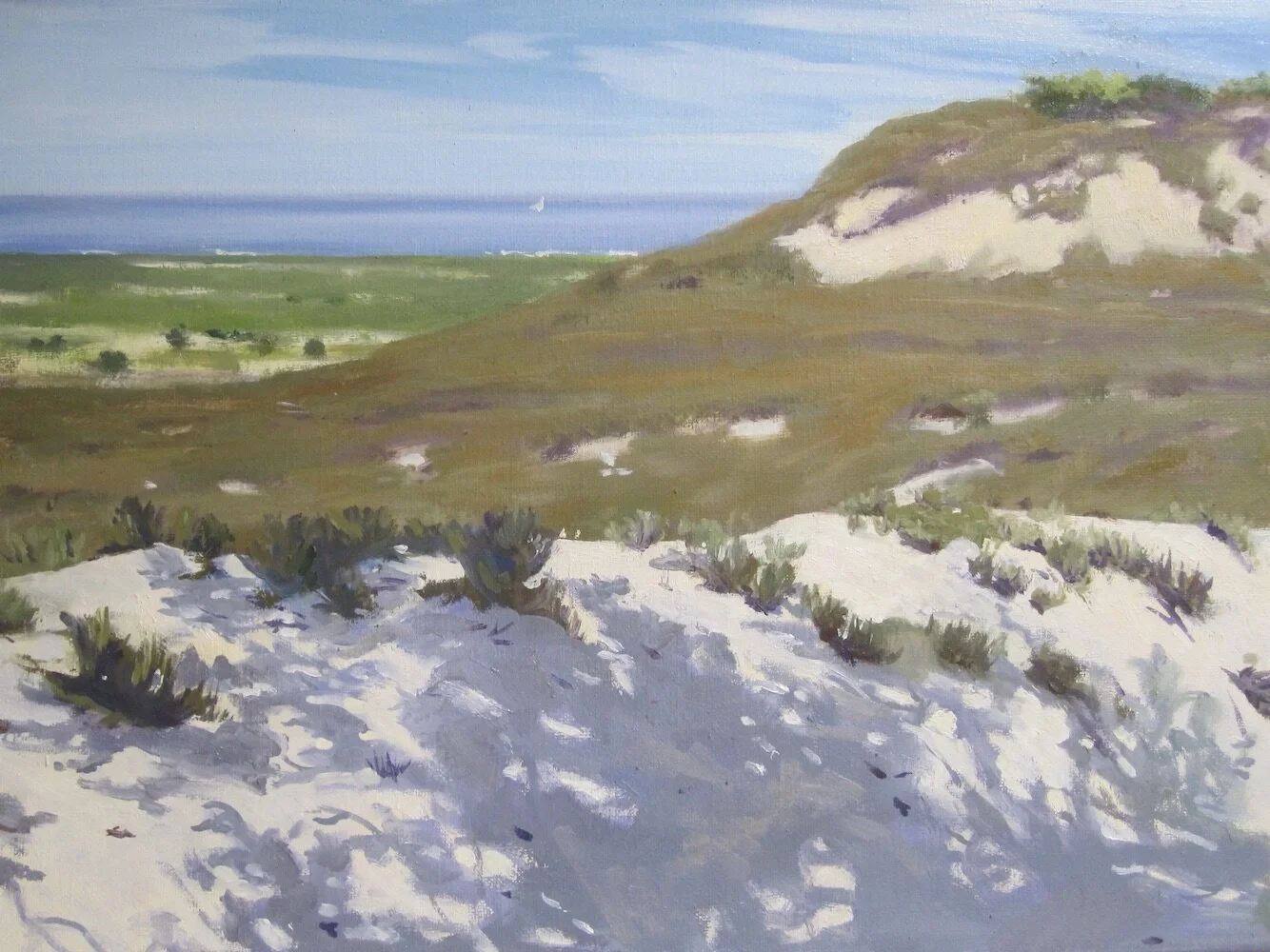 Hilary Baldwin, June Morning, Dunes, Oil on Canvas, 12 x 16 in.