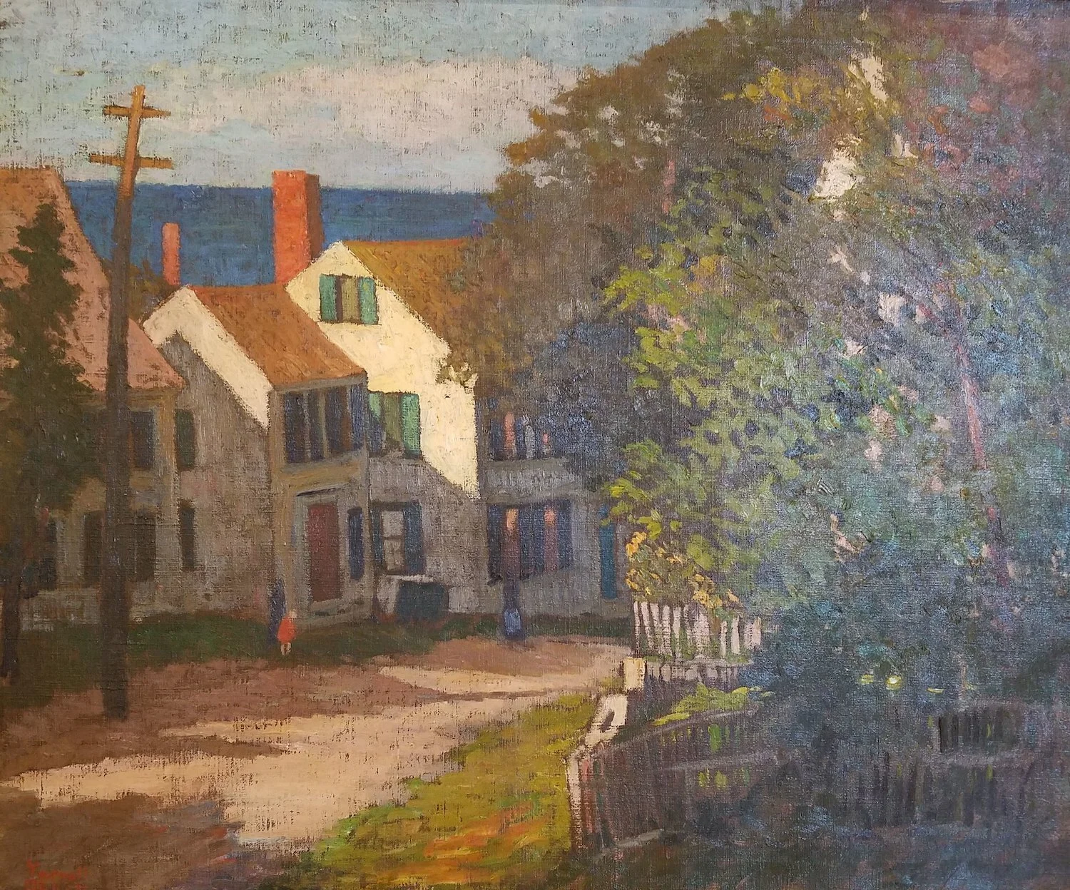   Yarnall Abbott,   Main Street, Rockport Houses , oil on canvas, 36 x 30 in. 