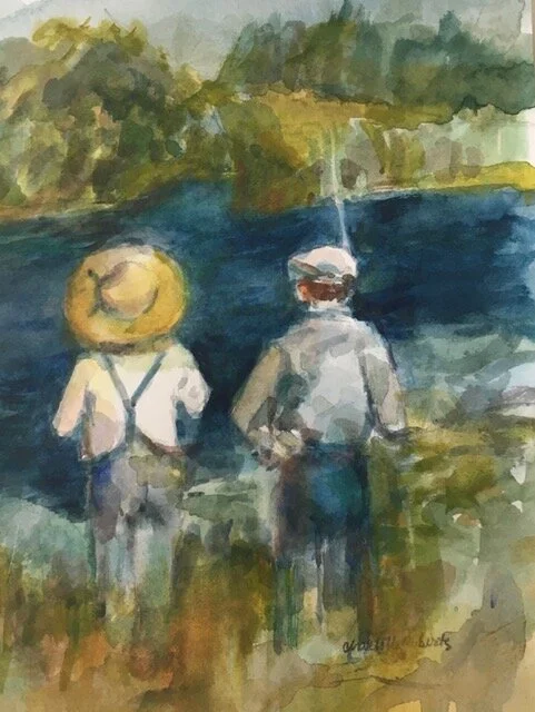 Charlotte Roberts , On a Summer Day Watercolor, 14 x 12 in. $350