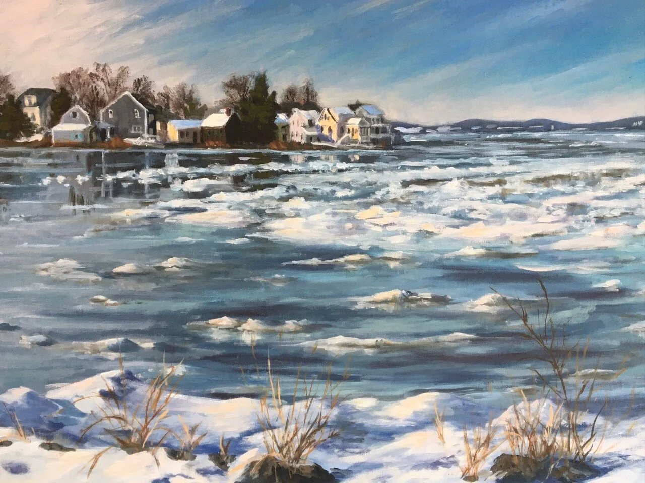 Patricia McCarthy , Ice on the Marsh Oil, 16 x 20 in. $1,350