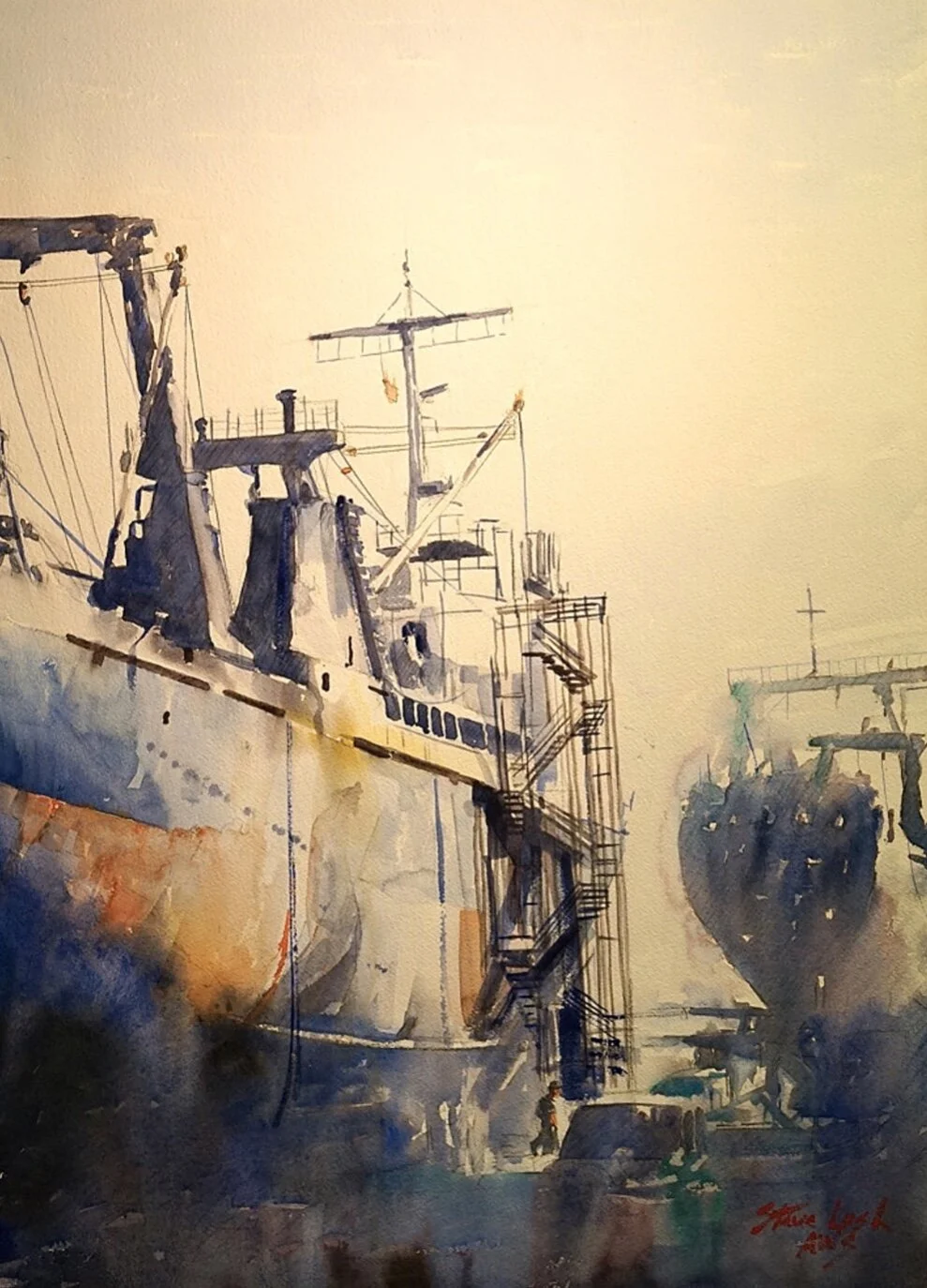 Steve Lush , Brothers Watercolor, 35 x 27 in. $2,750