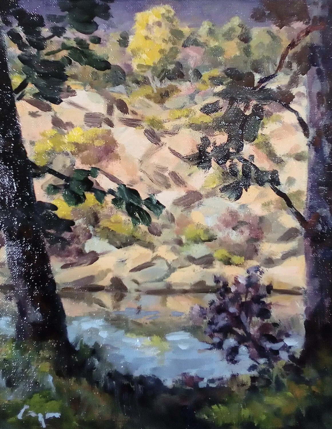 Chris Coyne, Peaceful Quarry Oil, 8 x 10 in. $800