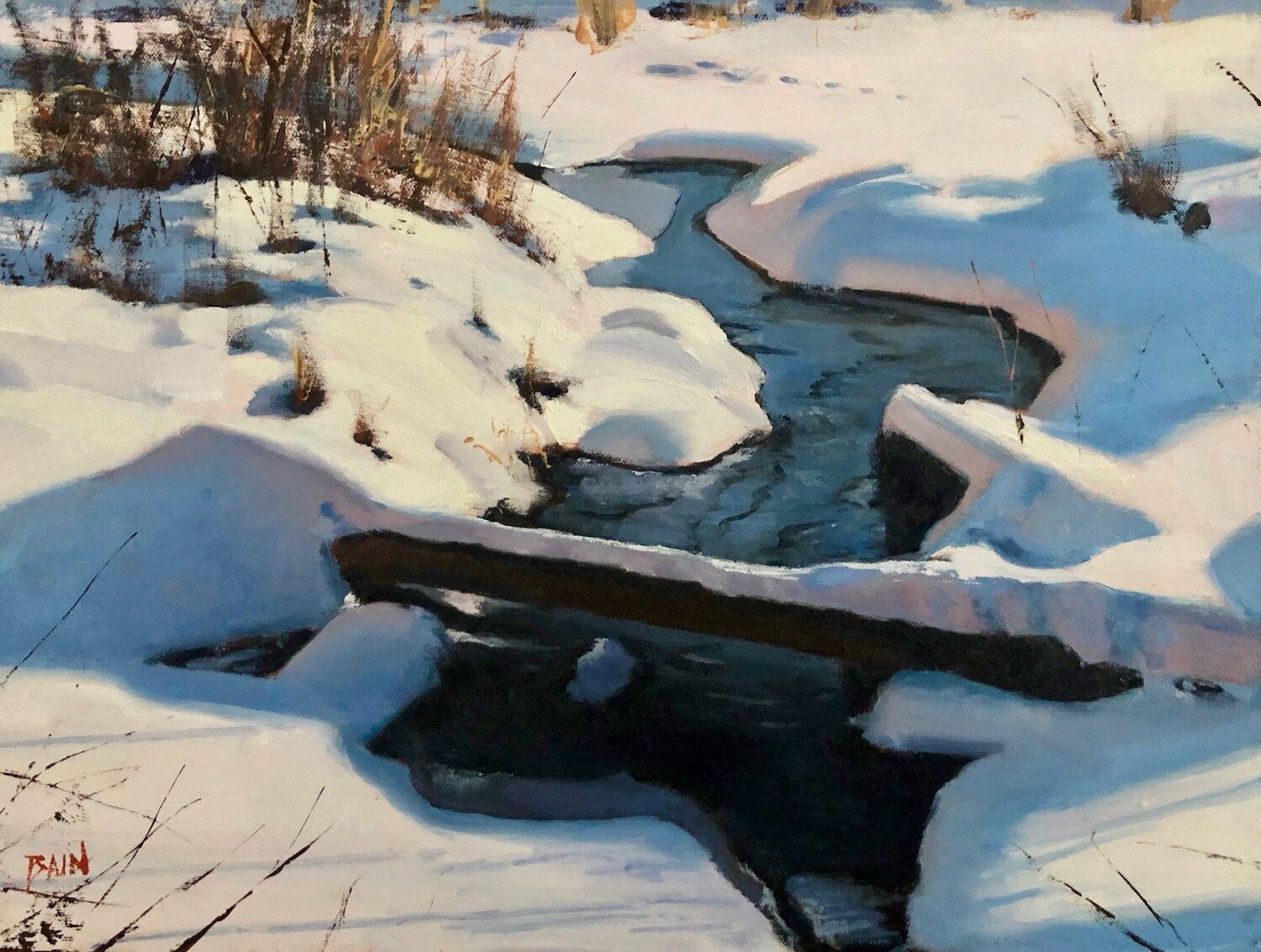 Peter Bain , Cold Creek Oil on canvas, 12 x 16 in. $750