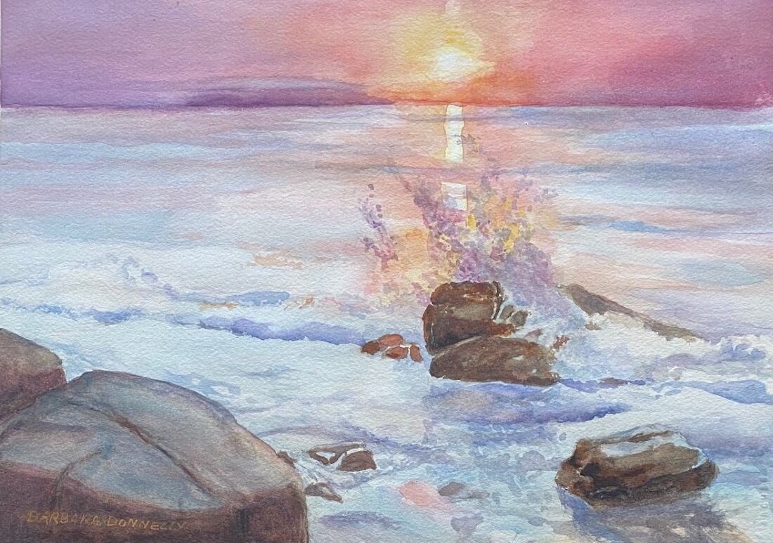   Barbara Donnelly,   Dancing Sunrise  Watercolor, 16 x 20 in.  $600  