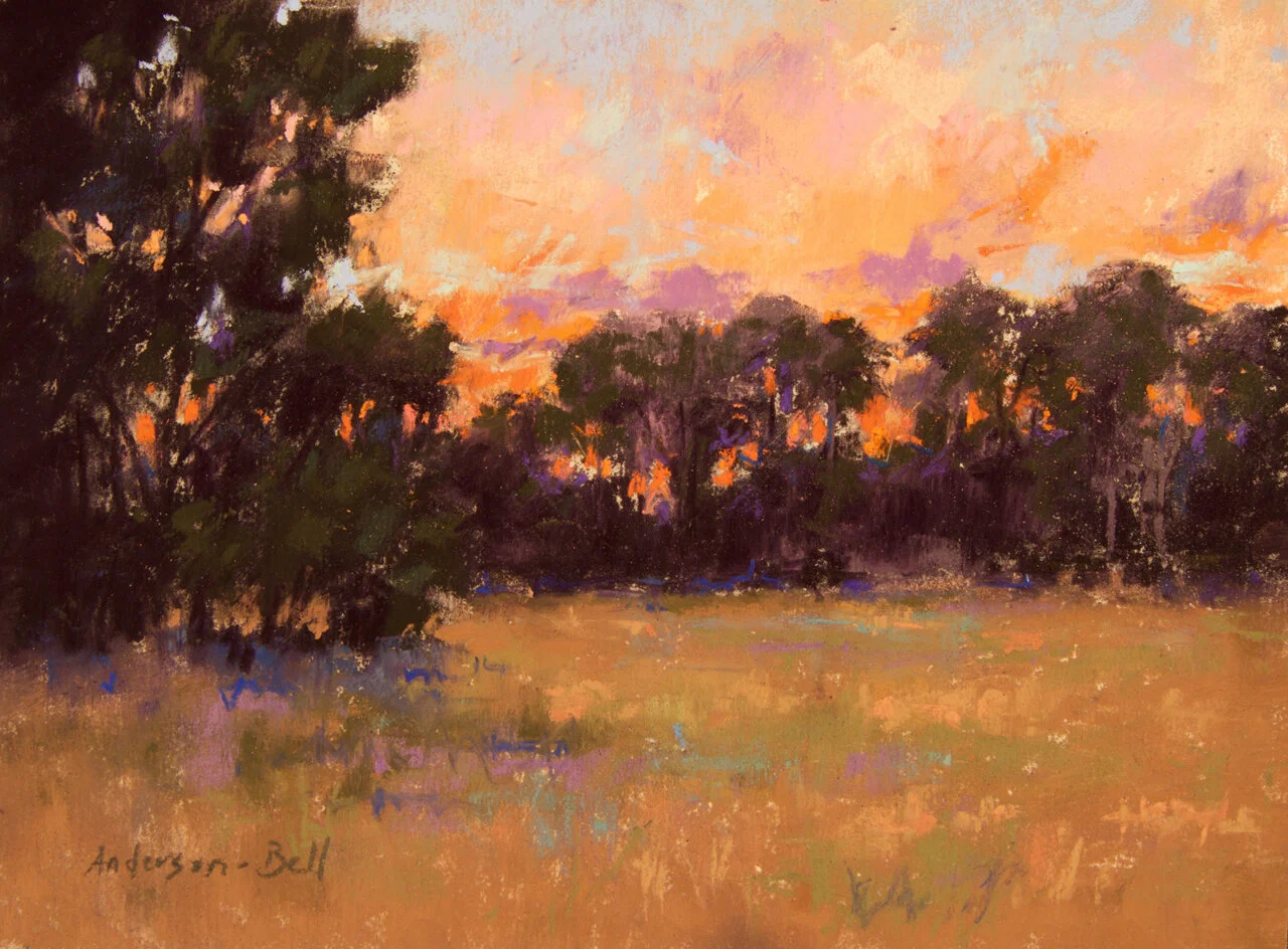   Andrew Anderson-Bell ,  Field at Dusk  Pastel, 6 x 8 in.  $325  