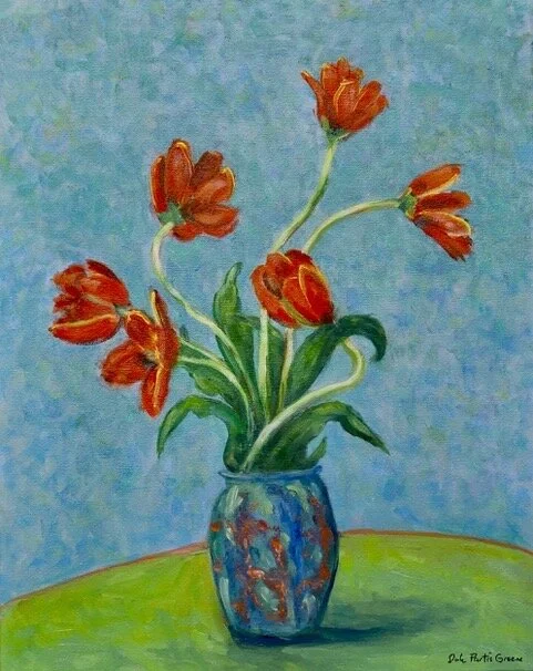   Dale Partis Greene ,  Tulip Tango  Oil on canvas, 20 x 16 in.  $960  
