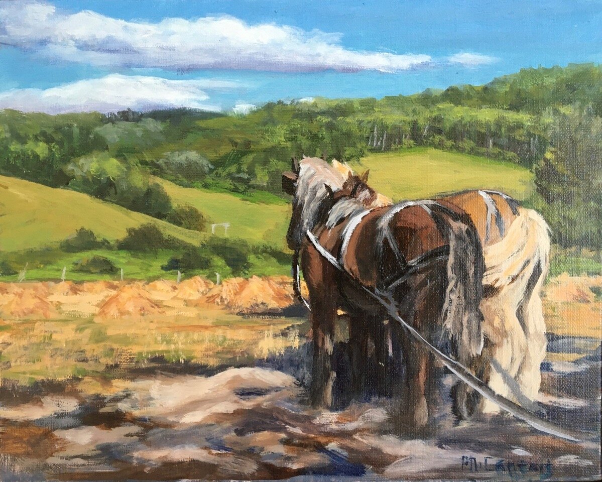 Patricia McCarthy , Haymaking Oil, 8 x 10 in. $450