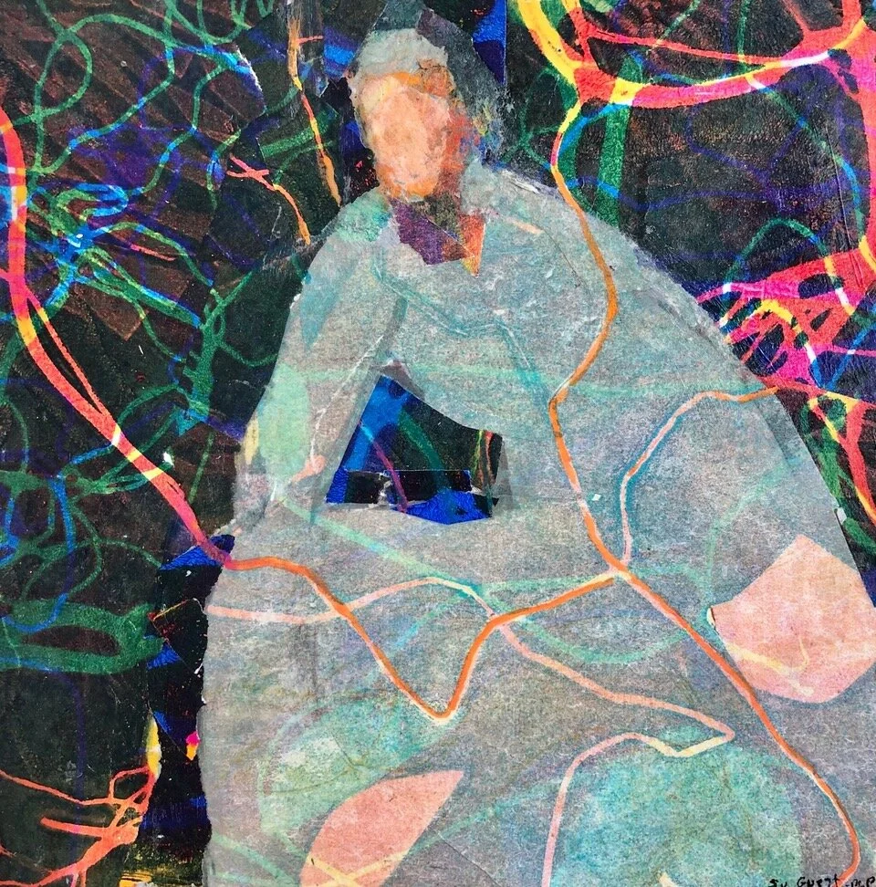 Susan Guest-Mcphail, Paper Doll Mixed Print and Paper, 8 x 8 in. $300