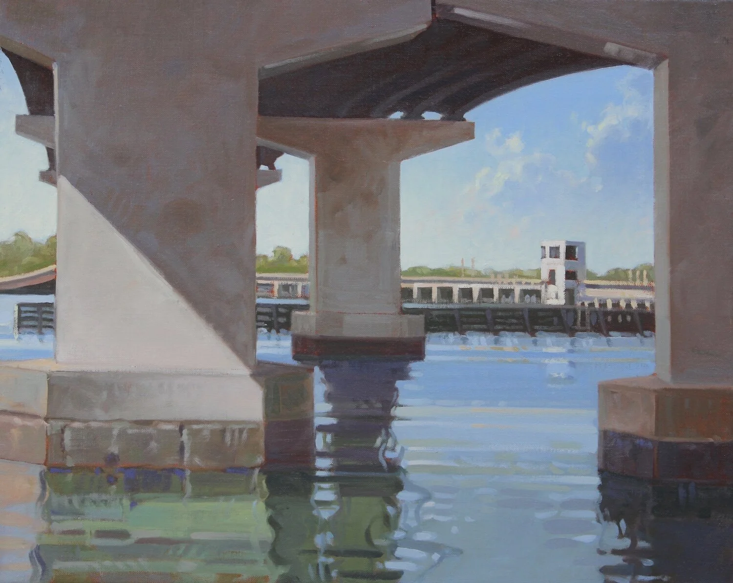   George Martin ,  Bridge I  Oil on linen, 16 x 20 in.  $1,900    John P. Manship Memorial Award    to be given in graphics or painting of a street scene or urban setting  
