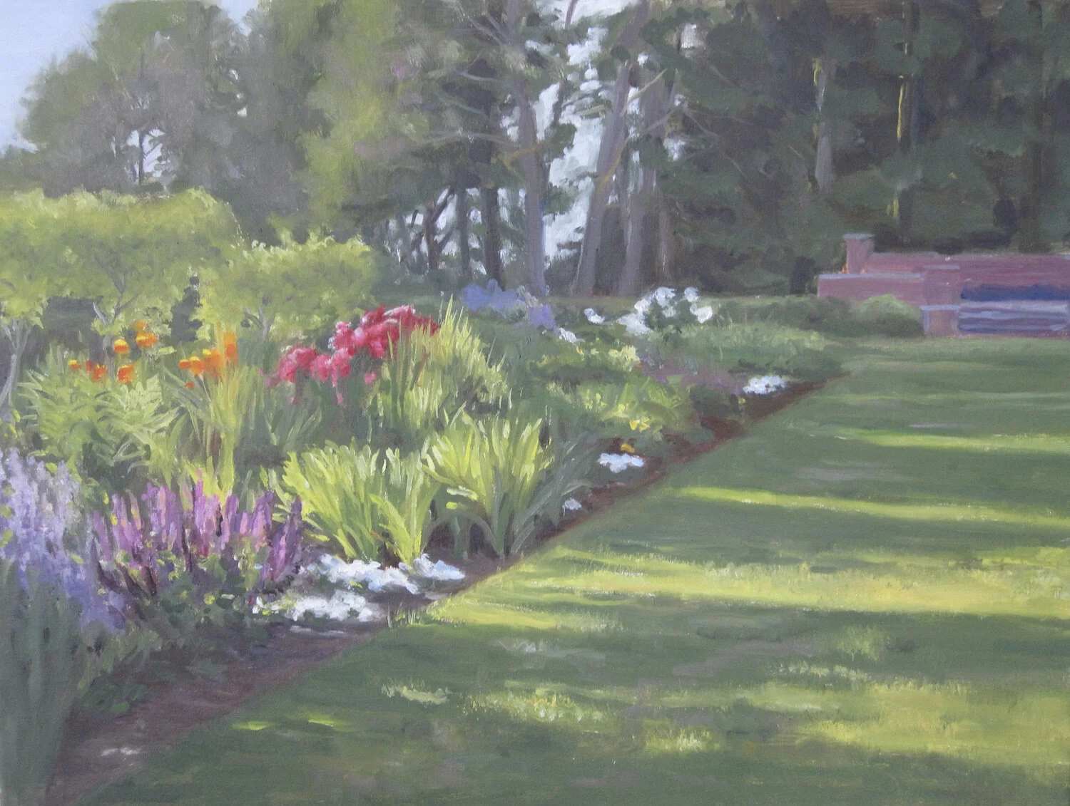   Hilary Baldwin ,  Morning Garden, Shelburne  Oil, 12 x 16 in.  $1,200                      