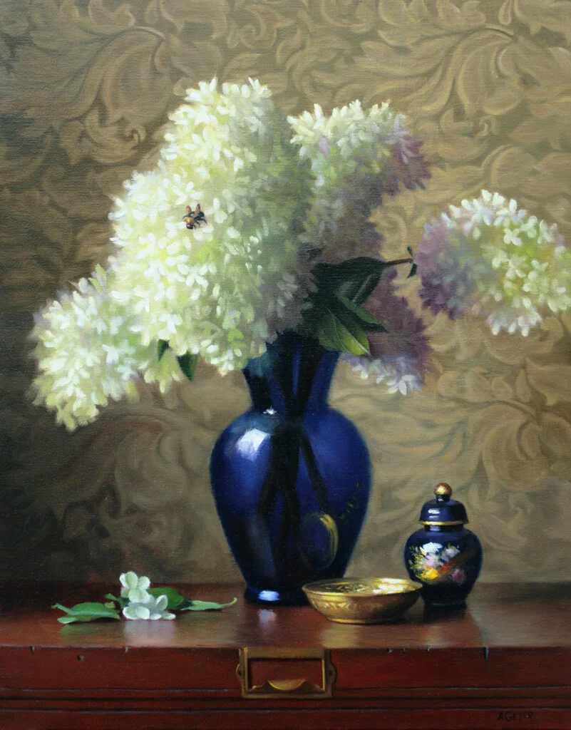 Alberta Geyer , The Bumblebee Oil, 26 x 20 in. $3,500 Edward & Elizabeth Schlemm Memorial Award for excellence in any medium (painting, graphics, sculpture)