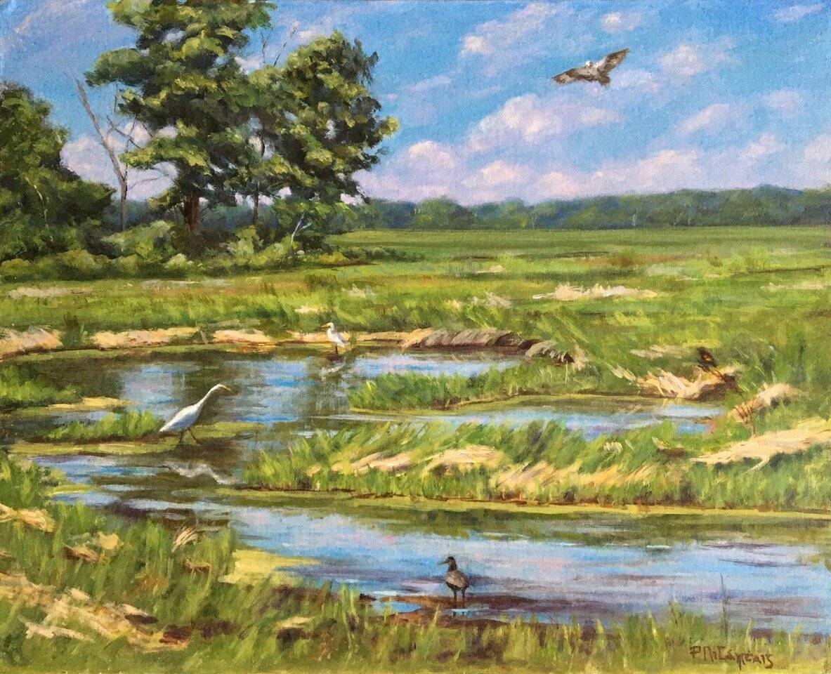 Patricia McCarthy , Morning on the Marsh Oil, 16 x 20 in. $1,600