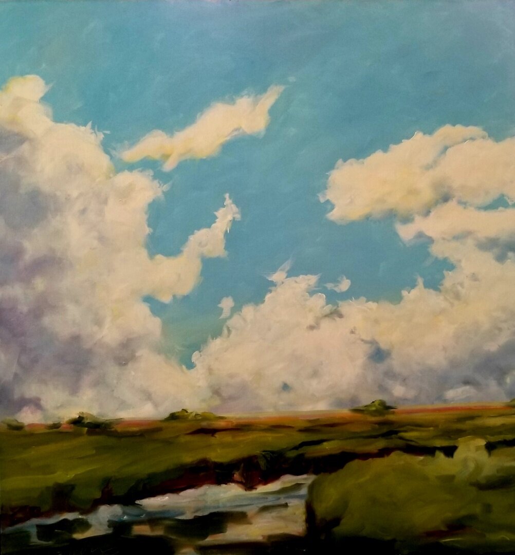 Lully Schwartz , Backyard Oil on linen, 30 x 30 in. $3,000